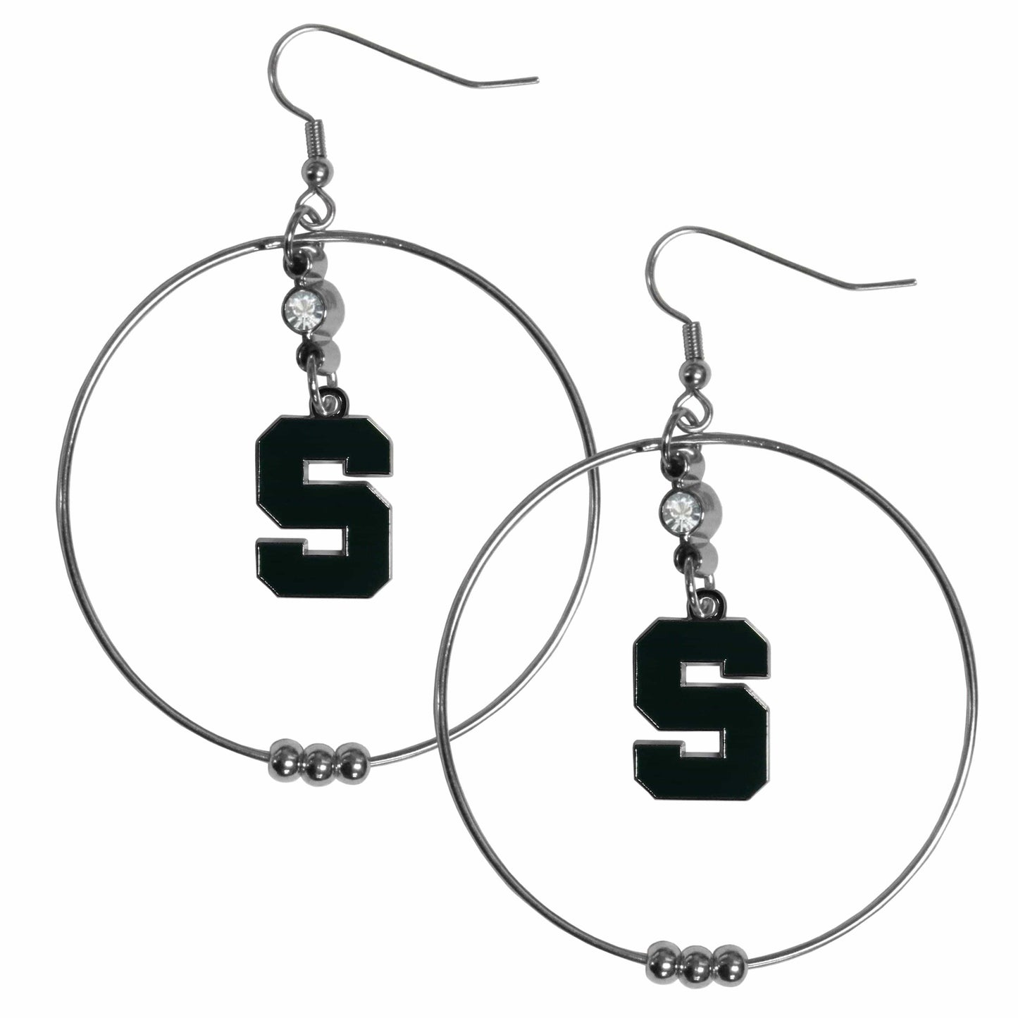 Michigan St. Spartans 2 Inch Hoop Earrings - Siskiyou Buckle - Flyclothing LLC
