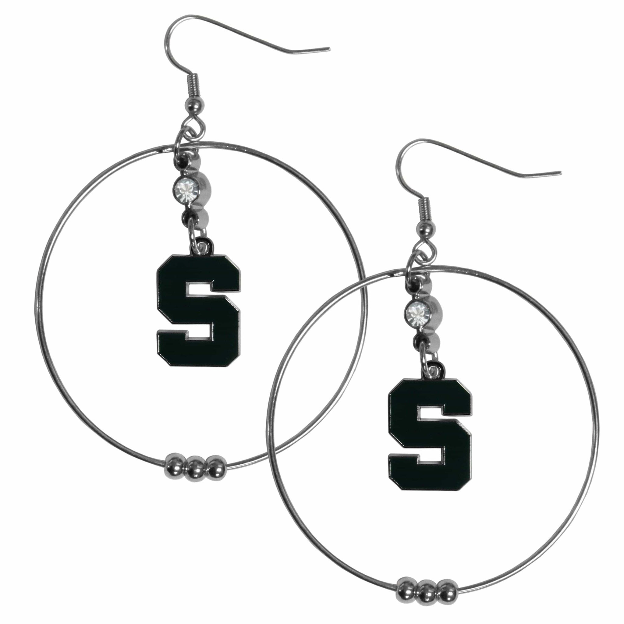 Michigan St. Spartans 2 Inch Hoop Earrings - Siskiyou Buckle - Flyclothing LLC