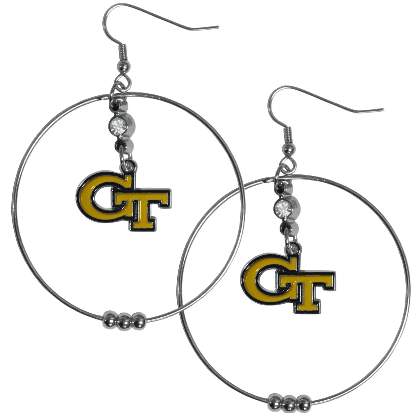 Georgia Tech Yellow Jackets 2 Inch Hoop Earrings - Siskiyou Buckle - Flyclothing LLC