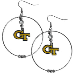 Georgia Tech Yellow Jackets 2 Inch Hoop Earrings - Flyclothing LLC