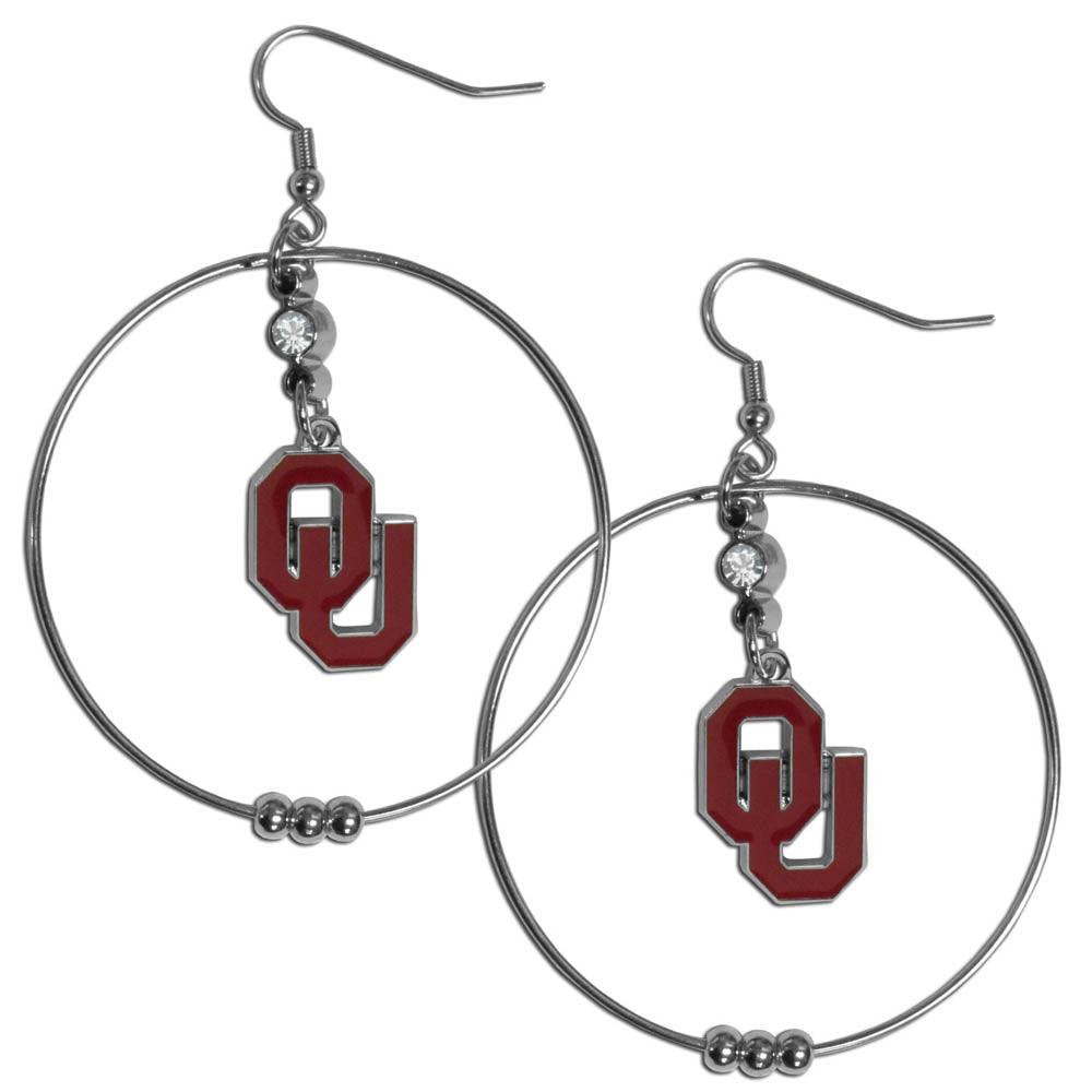 Oklahoma Sooners 2 Inch Hoop Earrings - Flyclothing LLC