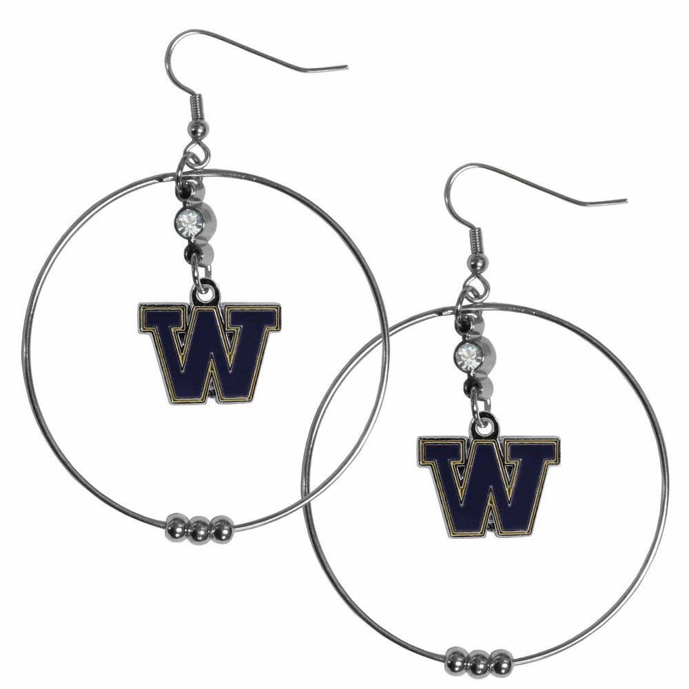 Washington Huskies 2 Inch Hoop Earrings - Siskiyou Buckle
