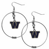 Washington Huskies 2 Inch Hoop Earrings - Siskiyou Buckle