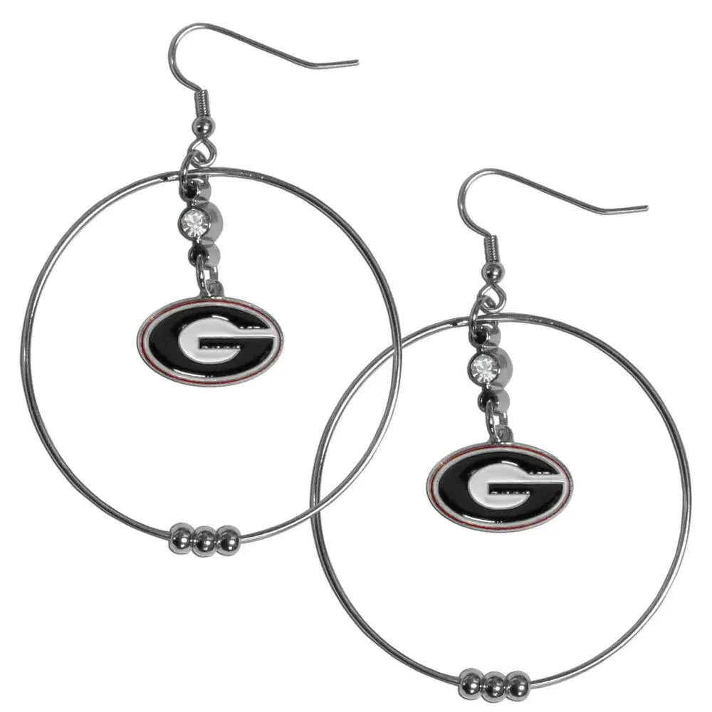 Georgia Bulldogs 2 Inch Hoop Earrings - Siskiyou Buckle - Flyclothing LLC