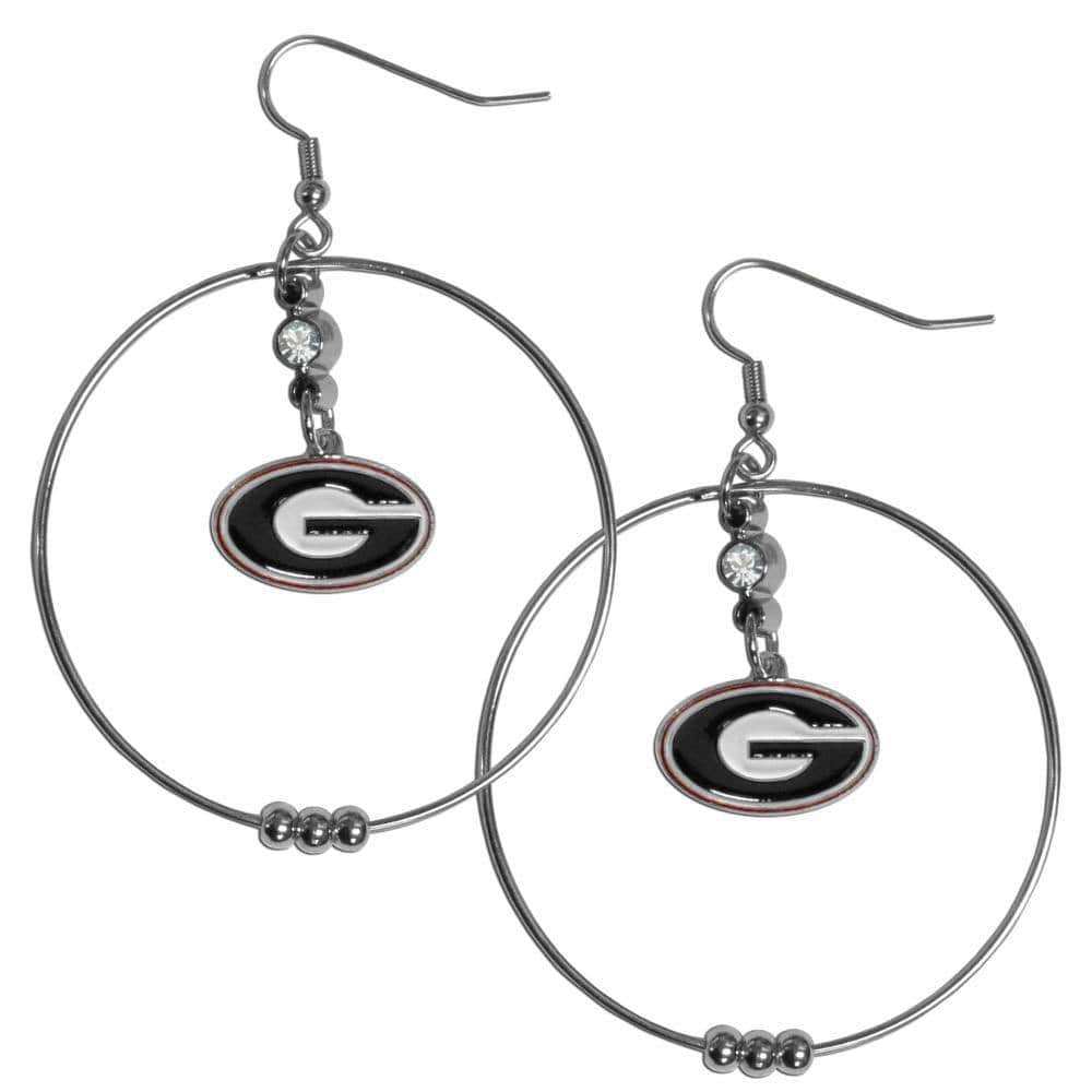 Georgia Bulldogs 2 Inch Hoop Earrings - Siskiyou Buckle - Flyclothing LLC