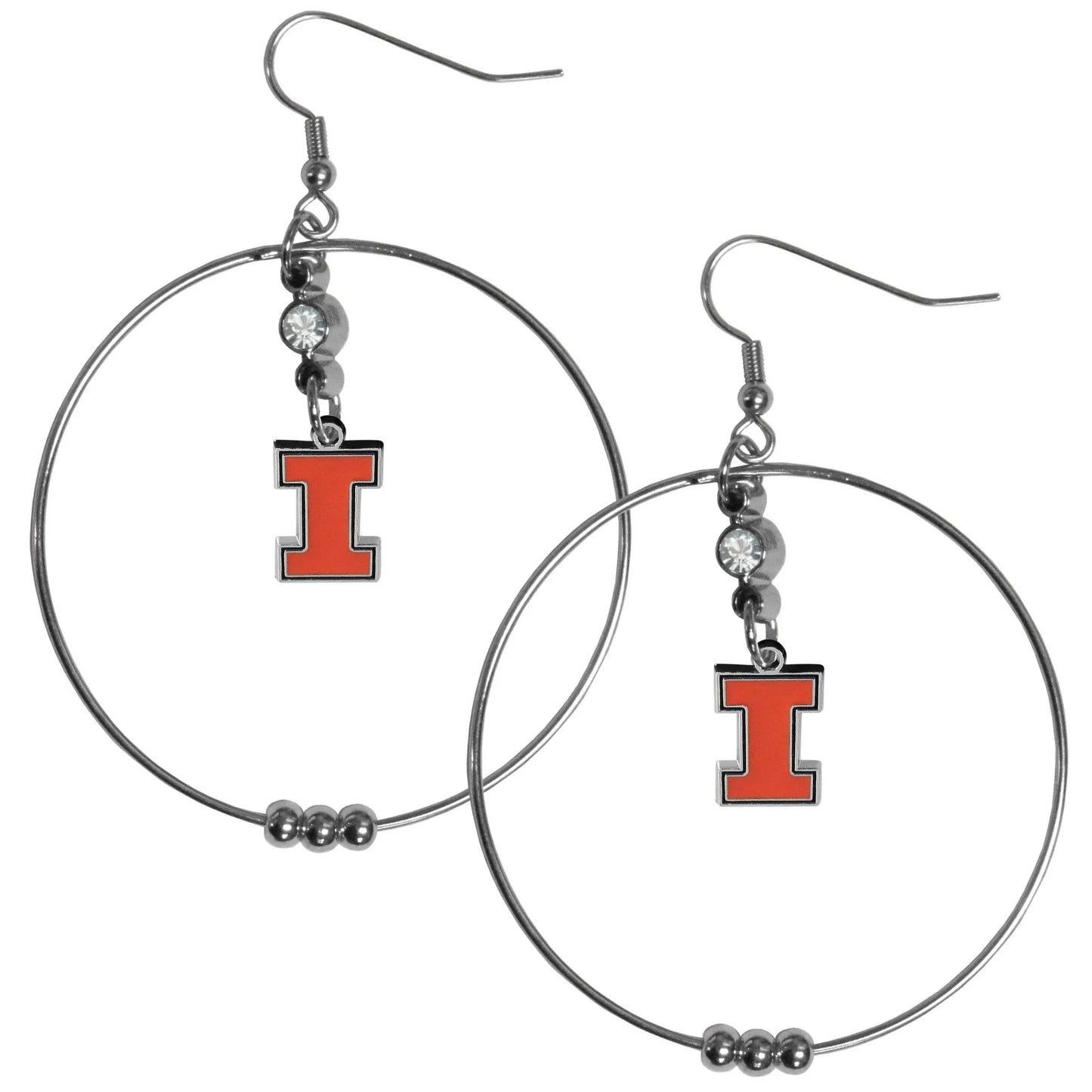 Illinois Fighting Illini 2 Inch Hoop Earrings - Siskiyou Buckle - Flyclothing LLC