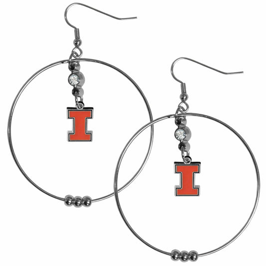 Illinois Fighting Illini 2 Inch Hoop Earrings - Siskiyou Buckle