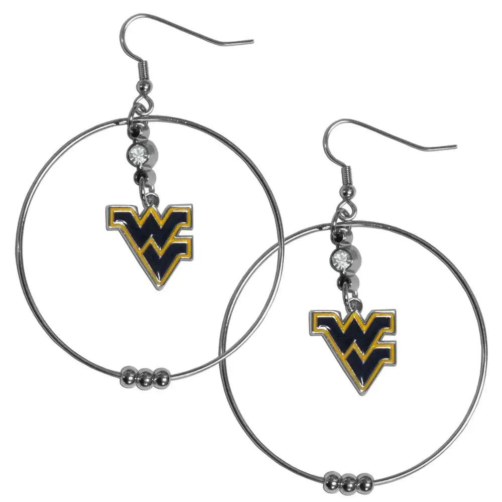 W. Virginia Mountaineers 2 Inch Hoop Earrings - Siskiyou Buckle - Flyclothing LLC