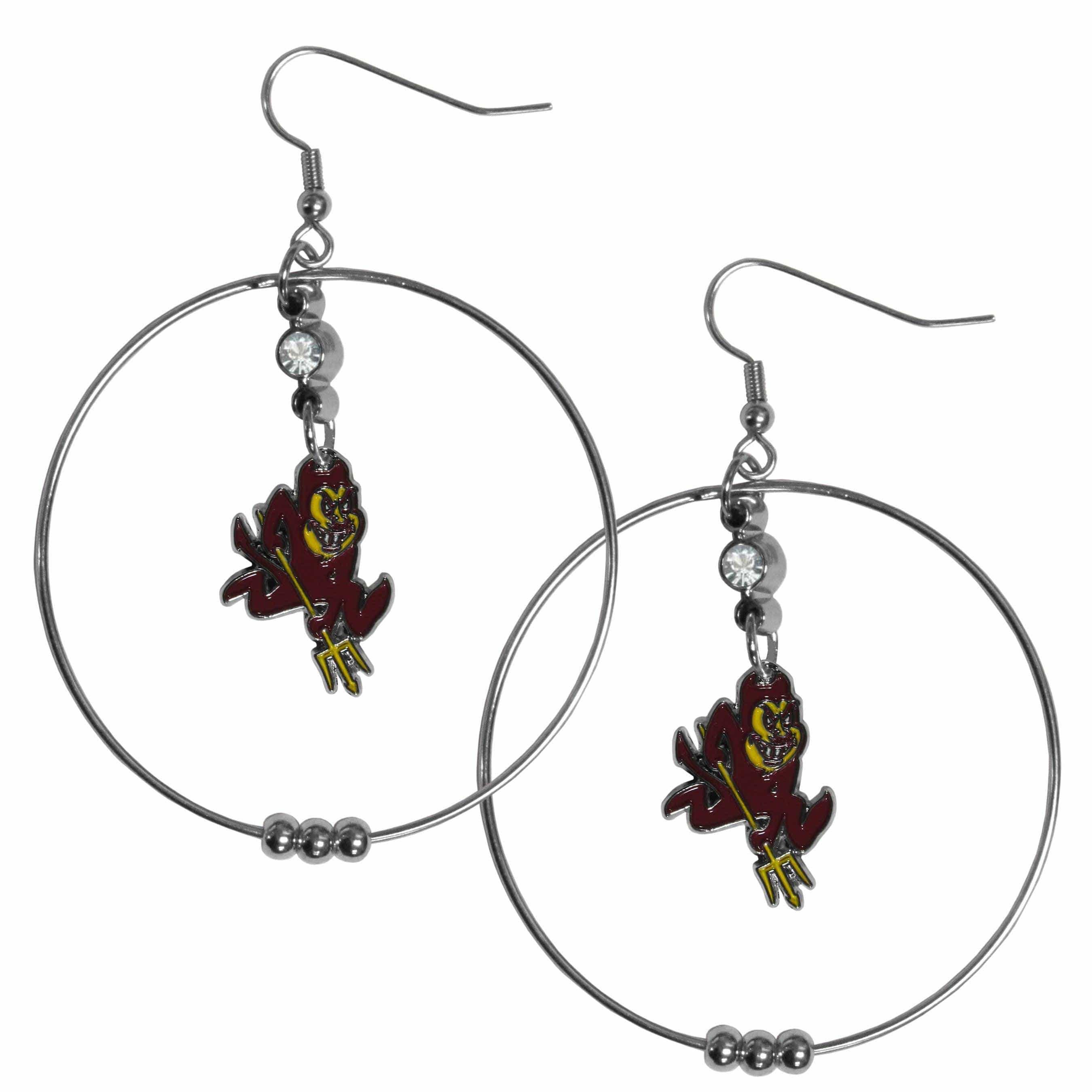 Arizona St. Sun Devils 2 Inch Hoop Earrings - Siskiyou Buckle - Flyclothing LLC