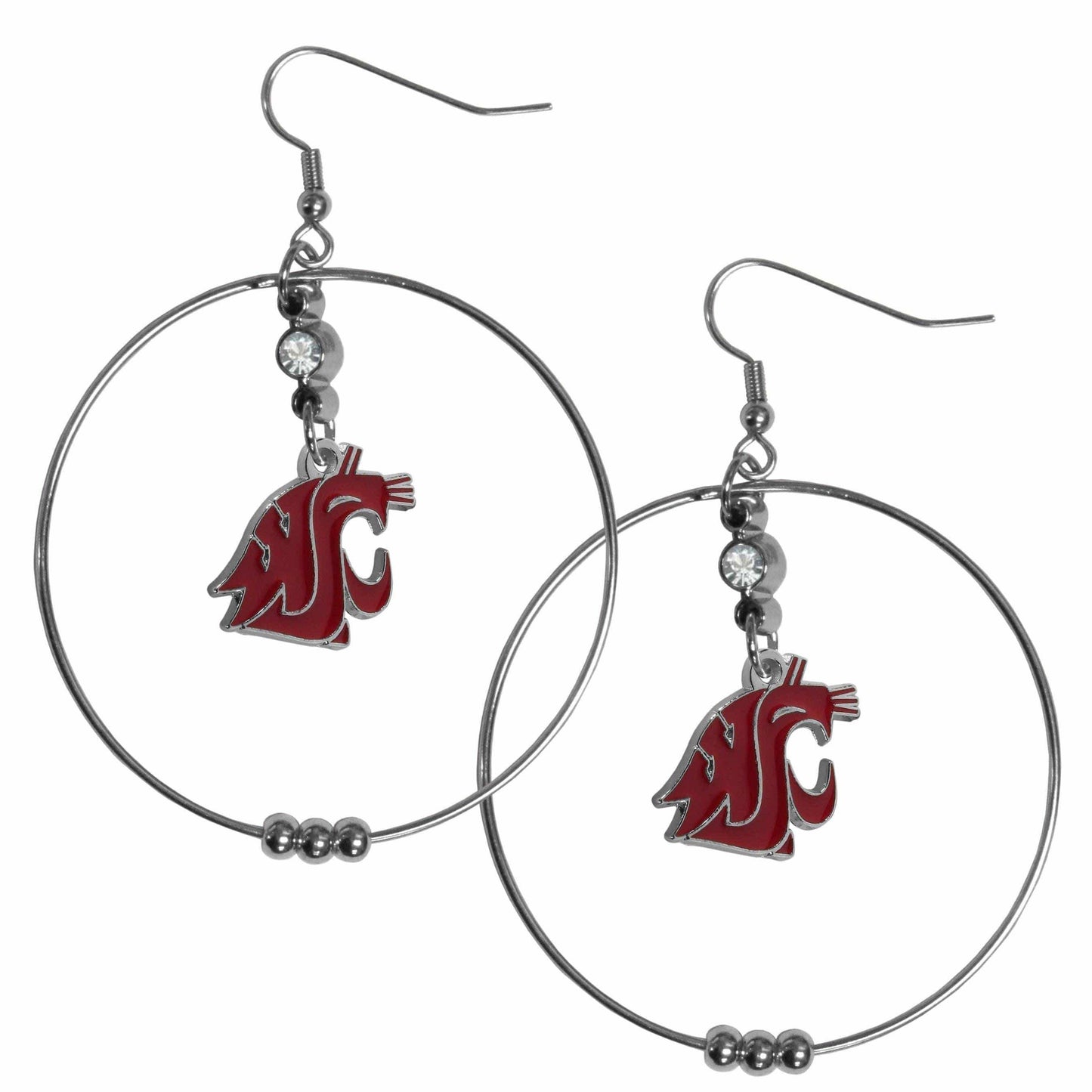 Washington St. Cougars 2 Inch Hoop Earrings - Siskiyou Buckle - Flyclothing LLC
