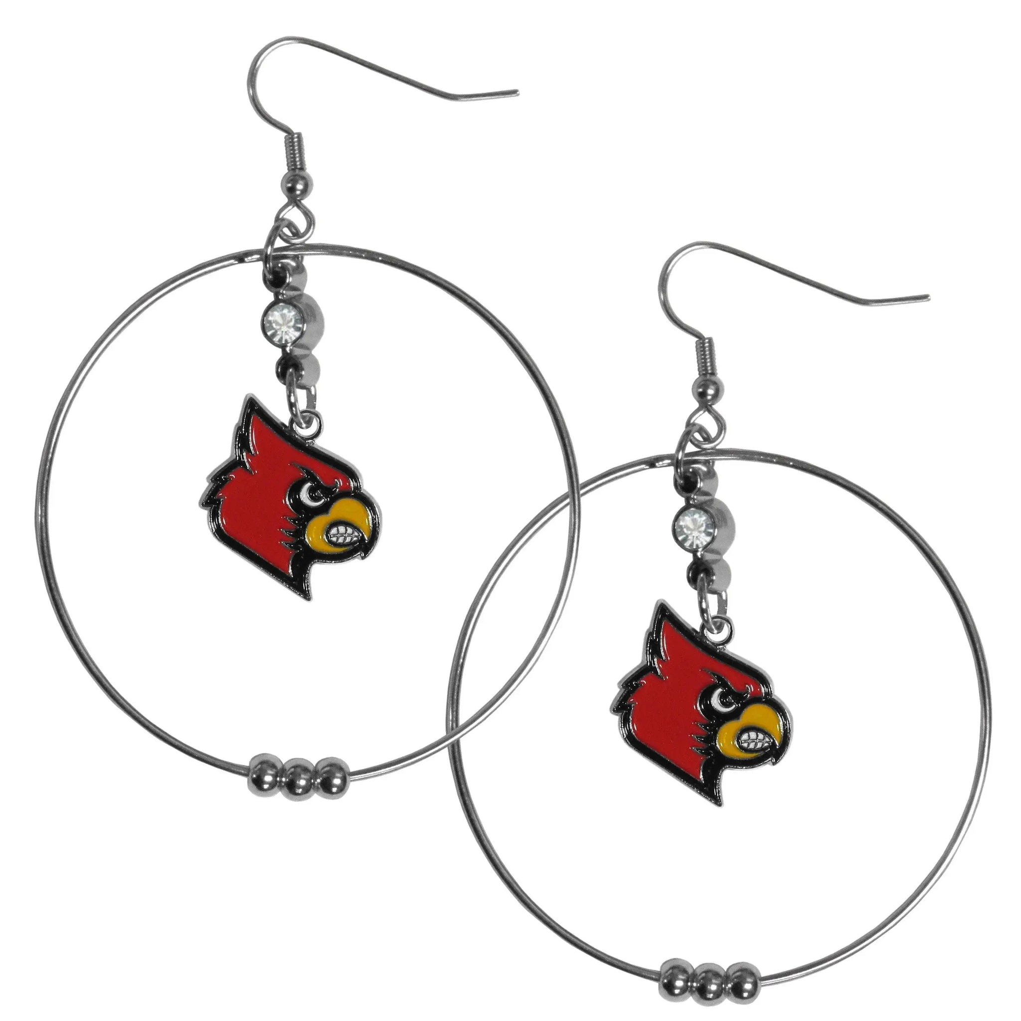 Louisville Cardinals 2 Inch Hoop Earrings - Siskiyou Buckle - Flyclothing LLC
