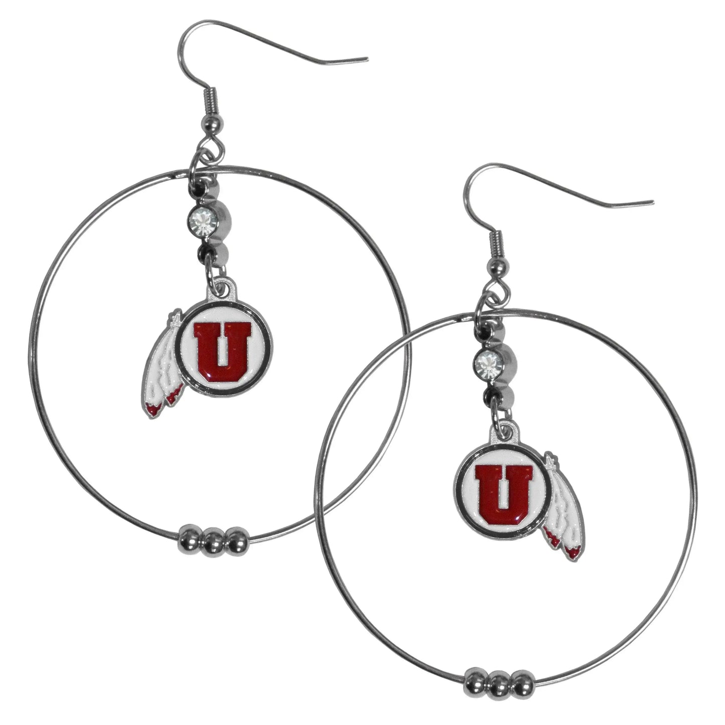Utah Utes 2 Inch Hoop Earrings - Siskiyou Buckle - Flyclothing LLC