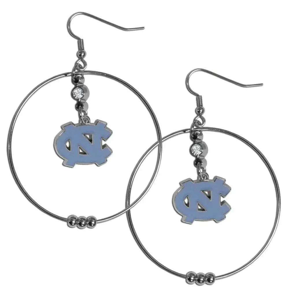 N. Carolina Tar Heels 2 Inch Hoop Earrings - Siskiyou Buckle - Flyclothing LLC