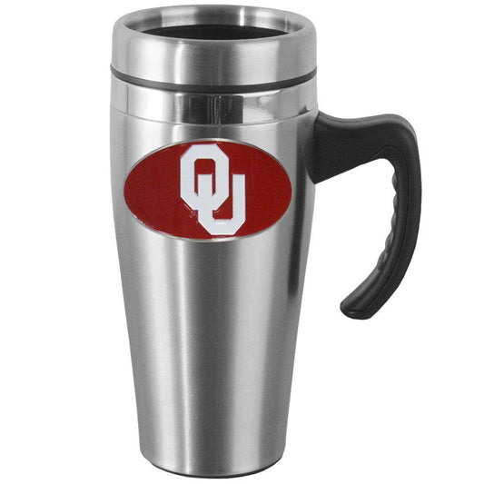 Oklahoma Sooners Steel Travel Mug w/Handle - Siskiyou Buckle