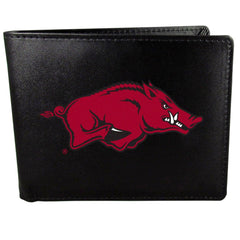 Arkansas Razorbacks Leather Bi-fold Wallet, Large Logo - Siskiyou Buckle
