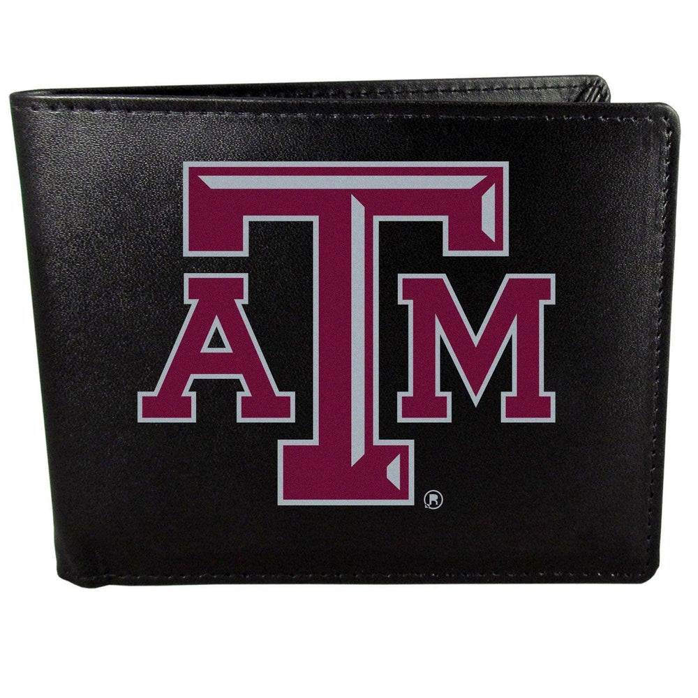 Texas A & M Aggies Leather Bi-fold Wallet, Large Logo - Siskiyou Buckle