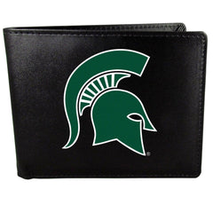 Michigan St. Spartans Leather Bi-fold Wallet, Large Logo - Flyclothing LLC