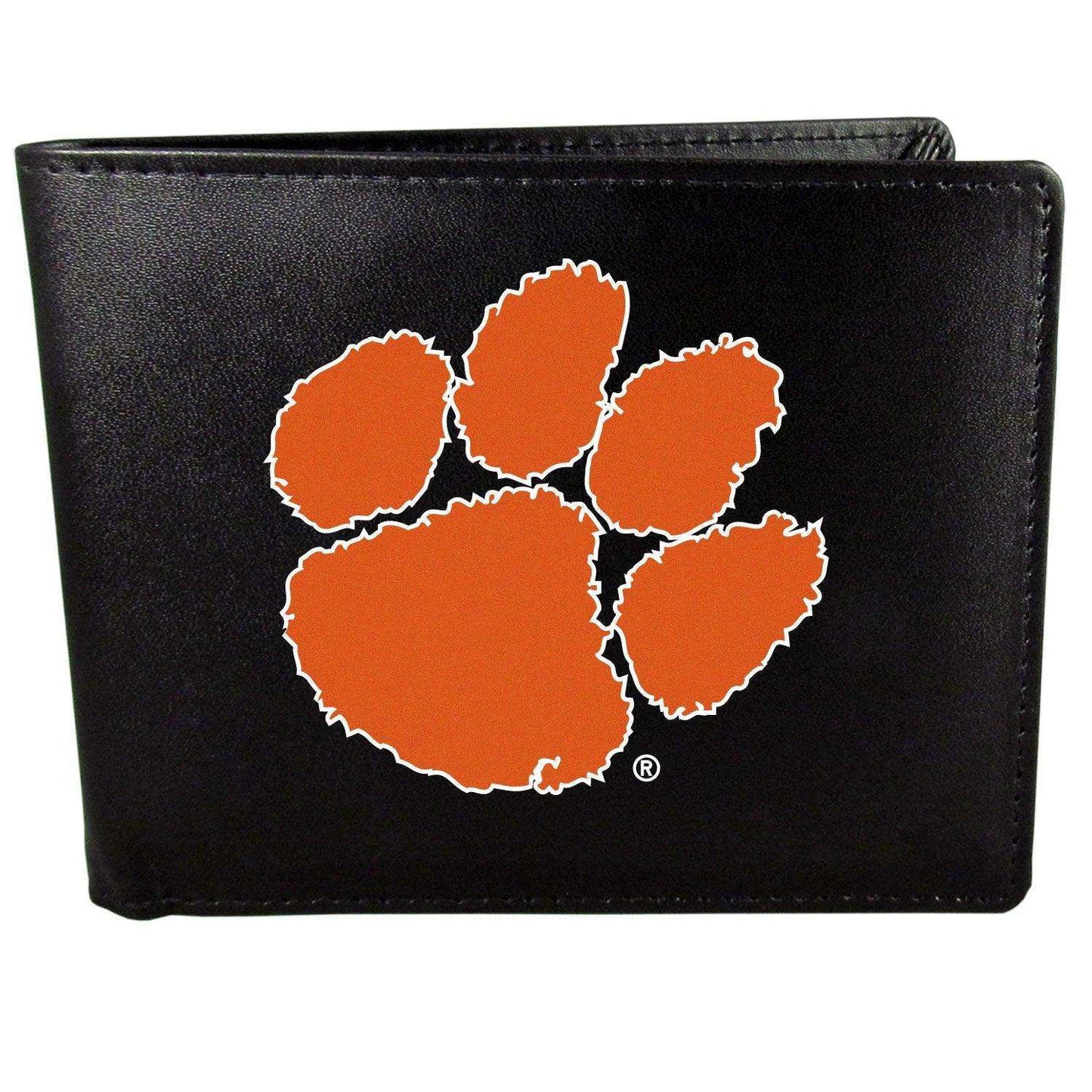 Clemson Tigers Leather Bi-fold Wallet, Large Logo - Siskiyou Buckle - Flyclothing LLC