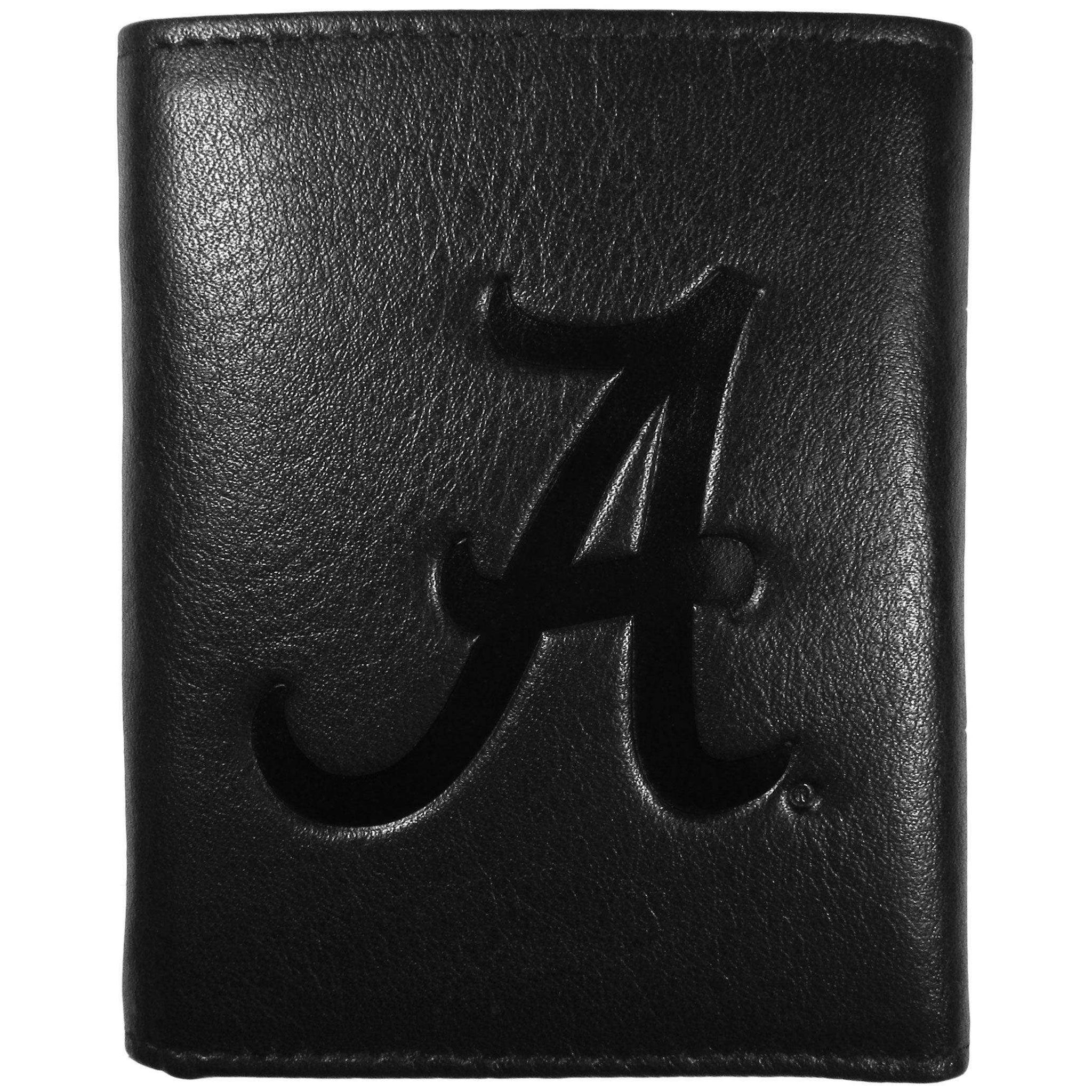 Alabama Crimson Tide Embossed Leather Tri-fold Wallet - Siskiyou Buckle - Flyclothing LLC