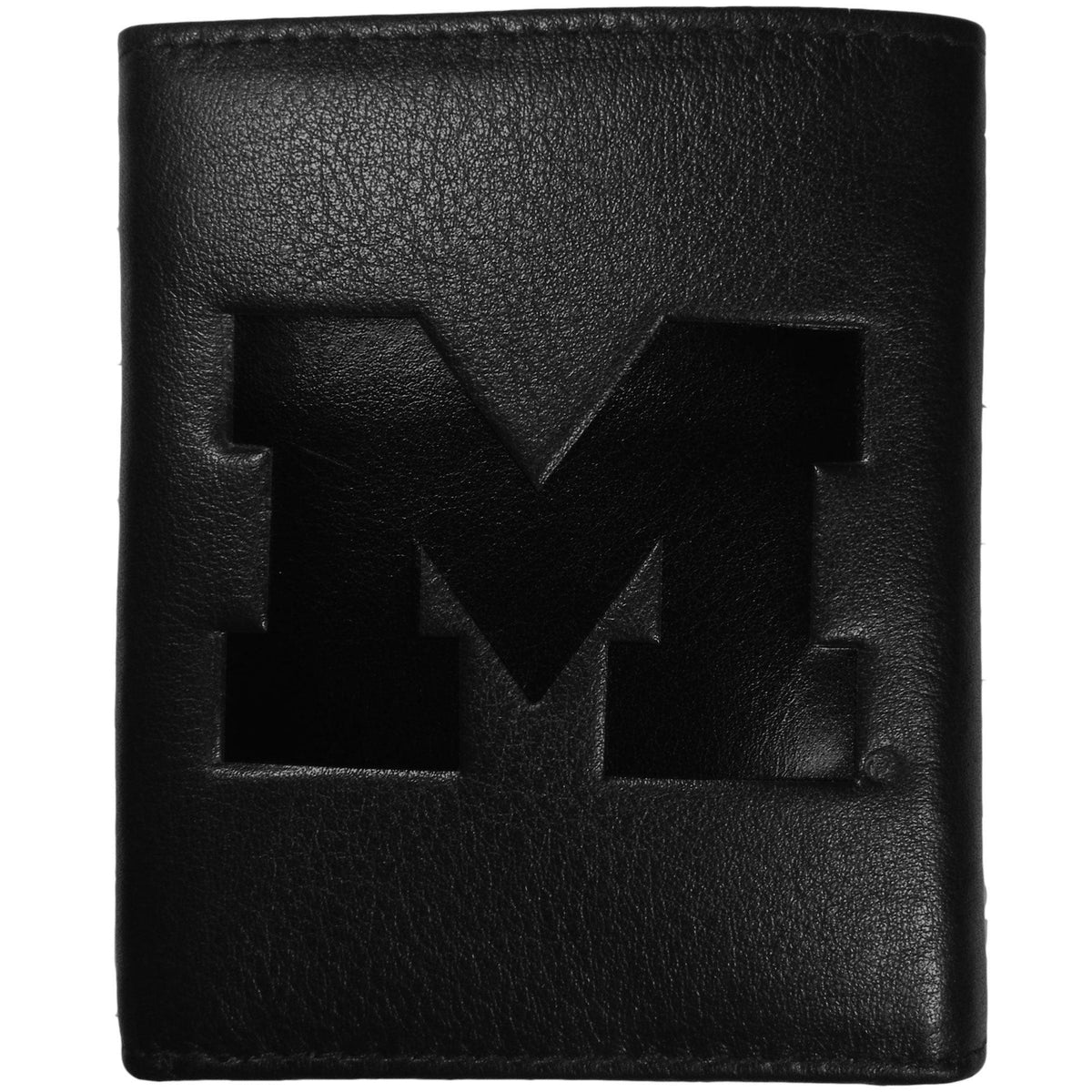Michigan Wolverines Embossed Leather Tri-fold Wallet - Flyclothing LLC