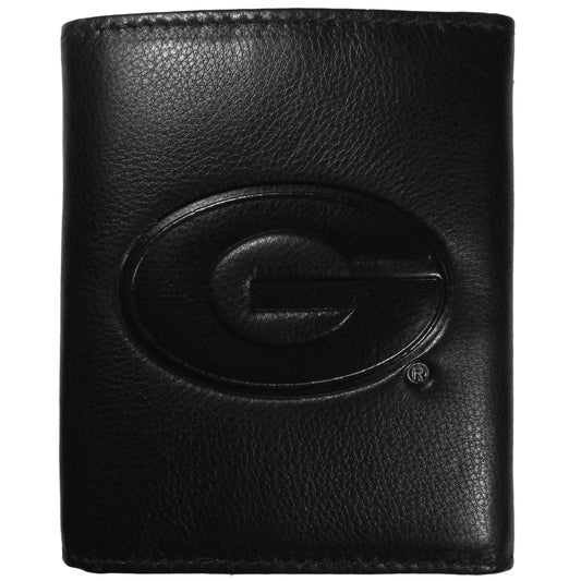Georgia Bulldogs Embossed Leather Tri-fold Wallet - Siskiyou Buckle - Flyclothing LLC
