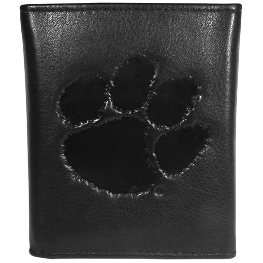 Clemson Tigers Embossed Leather Tri-fold Wallet - Flyclothing LLC