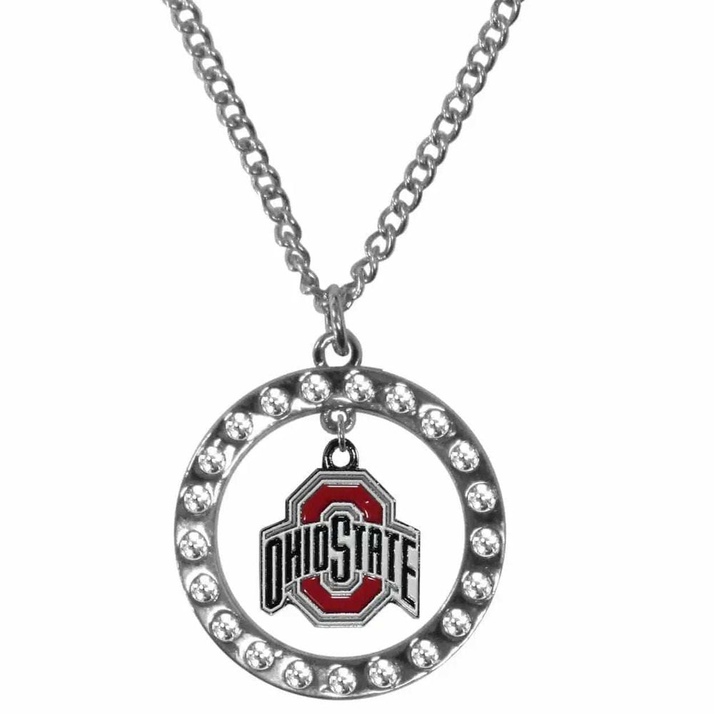 Ohio St. Buckeyes Rhinestone Hoop Necklaces - Siskiyou Buckle - Flyclothing LLC