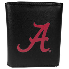 Alabama Crimson Tide Leather Tri-fold Wallet, Large Logo - Flyclothing LLC