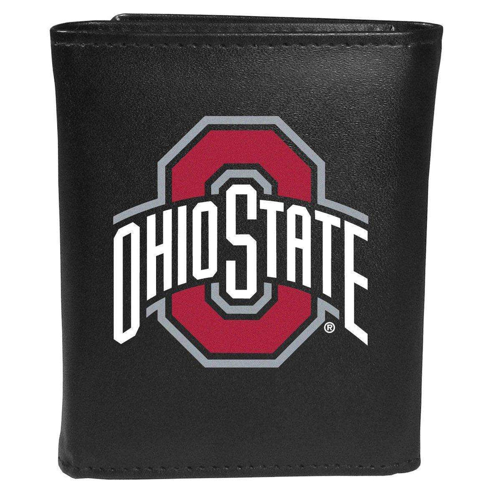 Ohio St. Buckeyes Leather Tri-fold Wallet, Large Logo - Siskiyou Buckle - Flyclothing LLC
