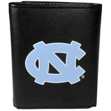 N. Carolina Tar Heels Leather Tri-fold Wallet, Large Logo - Siskiyou Buckle