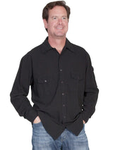 Scully BLACK MEN'S GUSSET POCKET SHIRT - Scully Leather - Flyclothing LLC