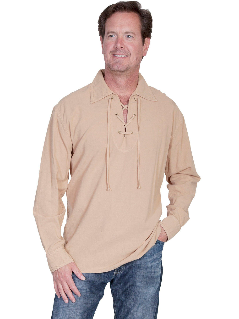 Scully SAND MEN'S LACE UP FRONT SHIRT - Scully Leather