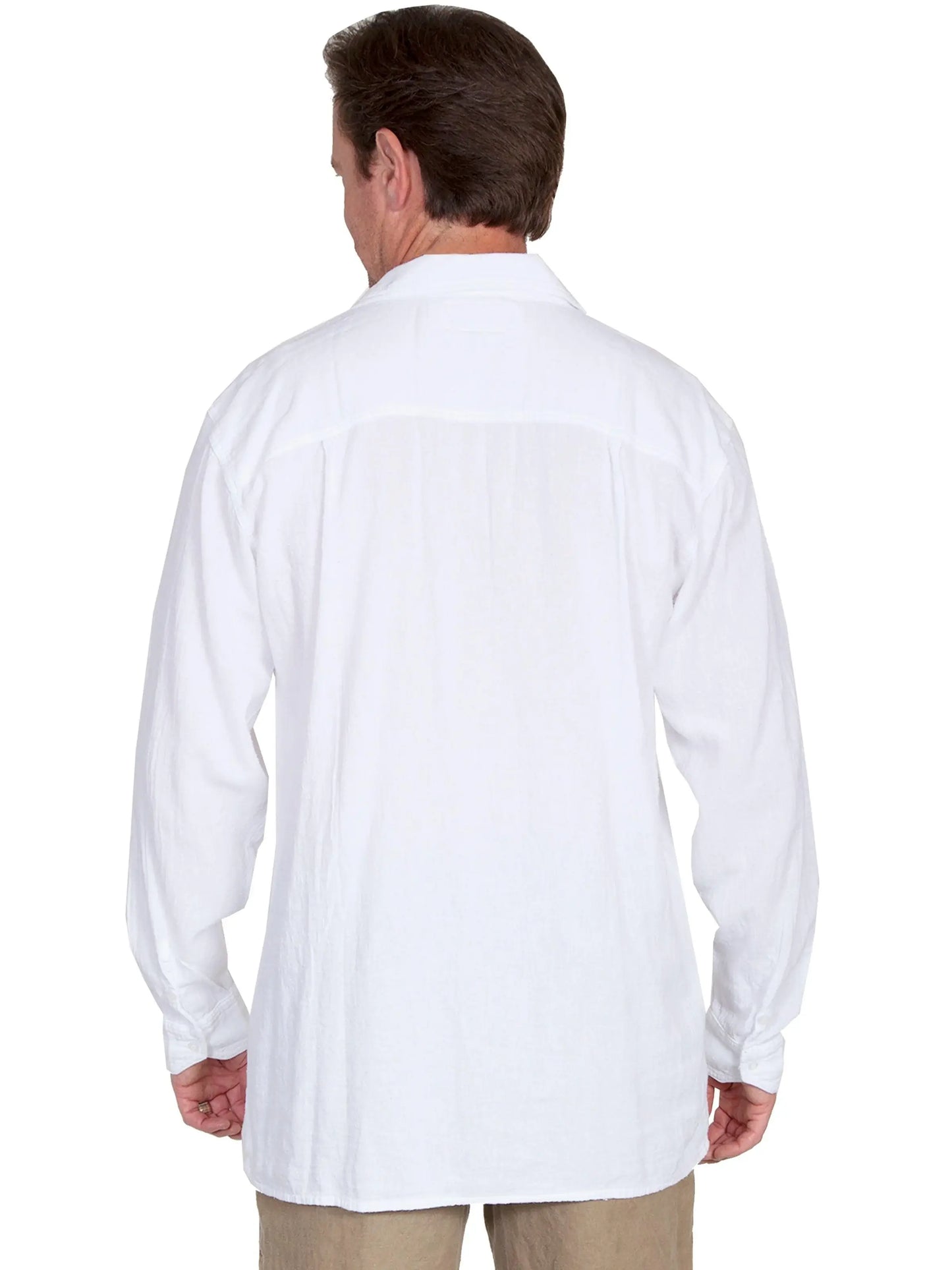 Scully WHITE MEN'S LACE UP FRONT SHIRT - Scully Leather - Flyclothing LLC