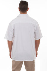Scully WHITE S.S MEN'S EMB. FRONT SHIRT - Flyclothing LLC