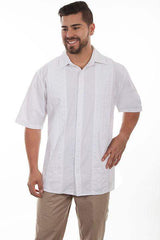 Scully WHITE S.S MEN'S EMB. FRONT SHIRT - Scully Leather - Flyclothing LLC