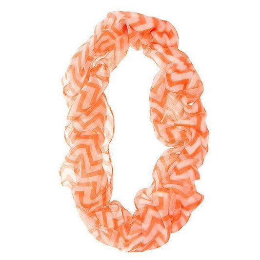 Zig Zag Neon Orange Infinity Scarf - Flyclothing LLC