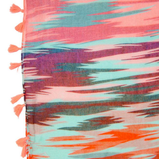 Shira Pink Zebra Infinity Scarf With Tassle Fringe - Flyclothing LLC