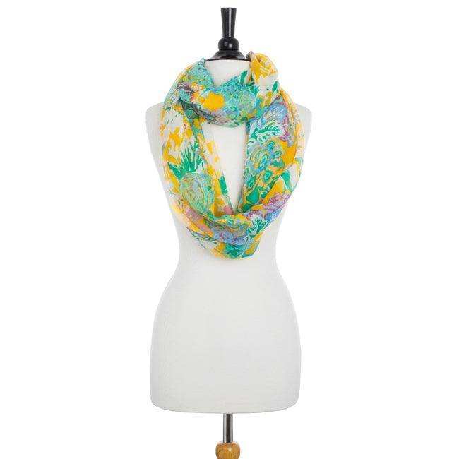 Wanda Multicolor Floral Print Infinity Scarf - JGI - Flyclothing LLC