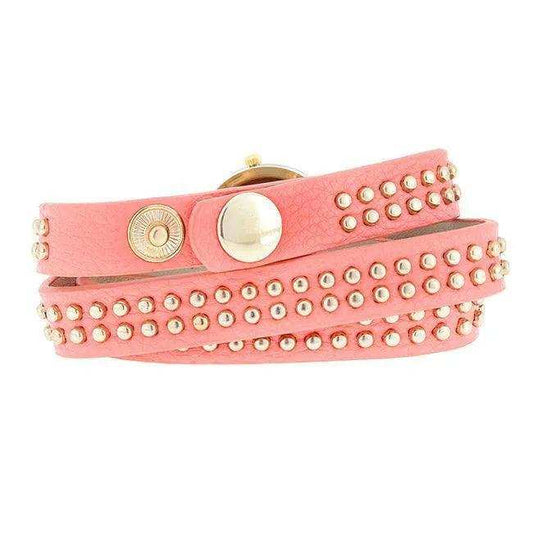 Pink Mini Studded Wrap Watch - JGI - Flyclothing LLC