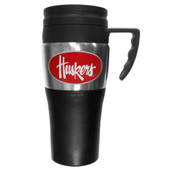 Nebraska Cornhuskers Steel Travel Mug w/Handle - Siskiyou Buckle