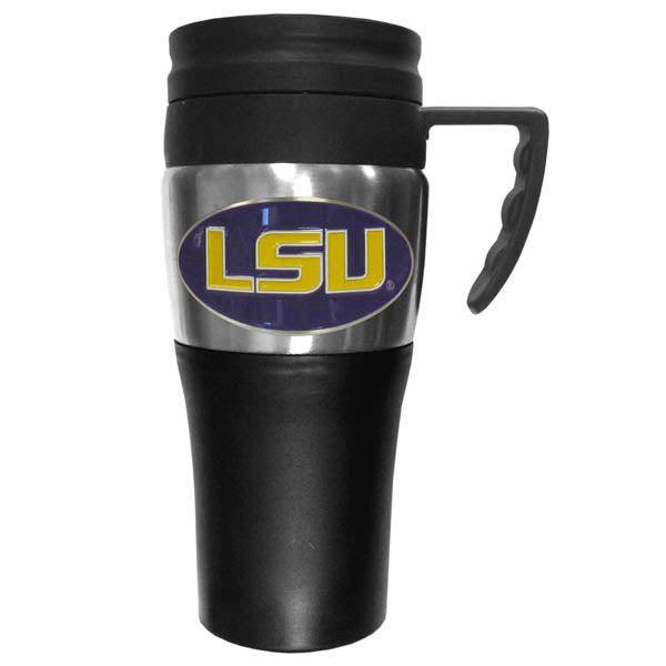 LSU Tigers Steel Travel Mug w/Handle - Flyclothing LLC