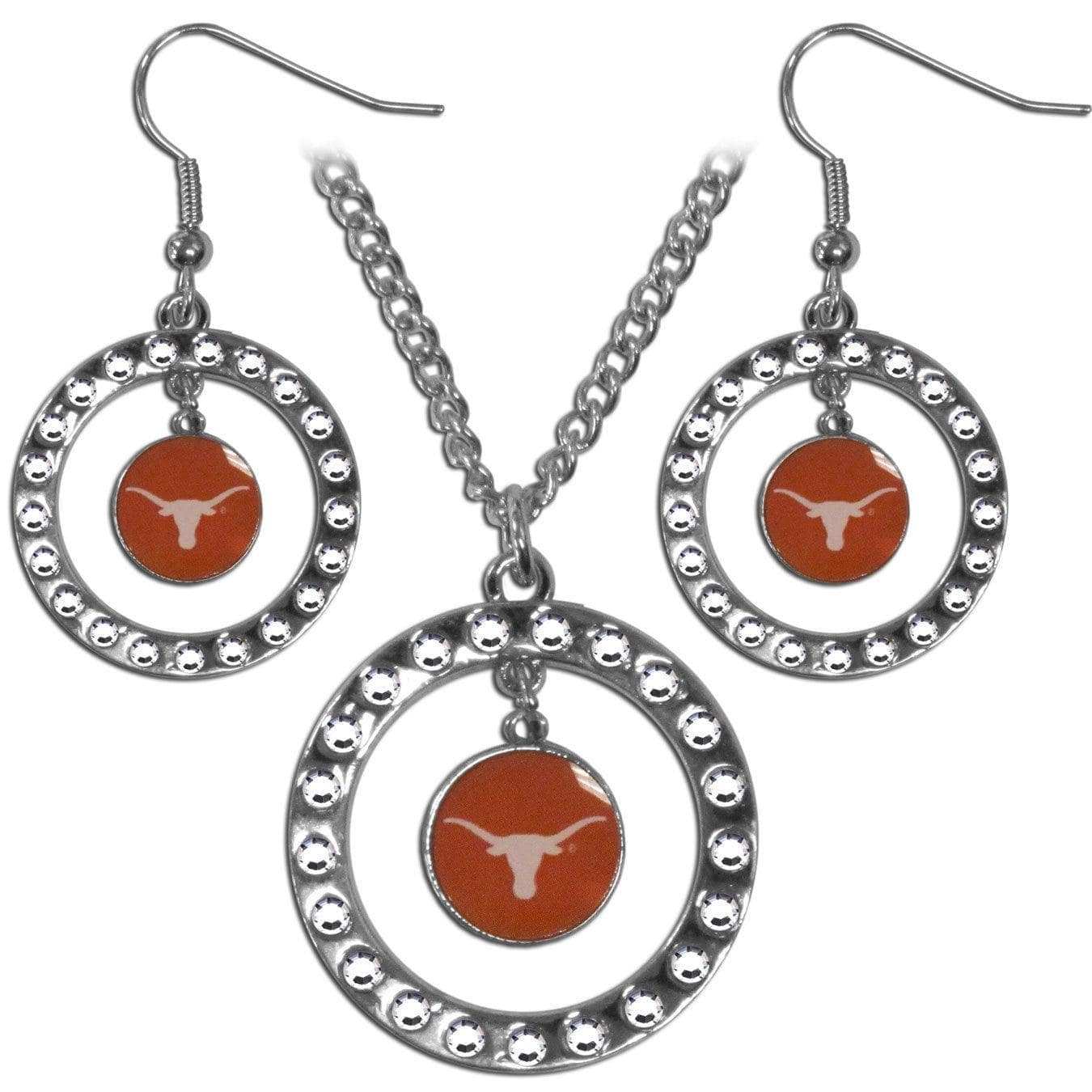 Texas Longhorns Rhinestone Hoop Jewelry Set - Siskiyou Buckle - Flyclothing LLC