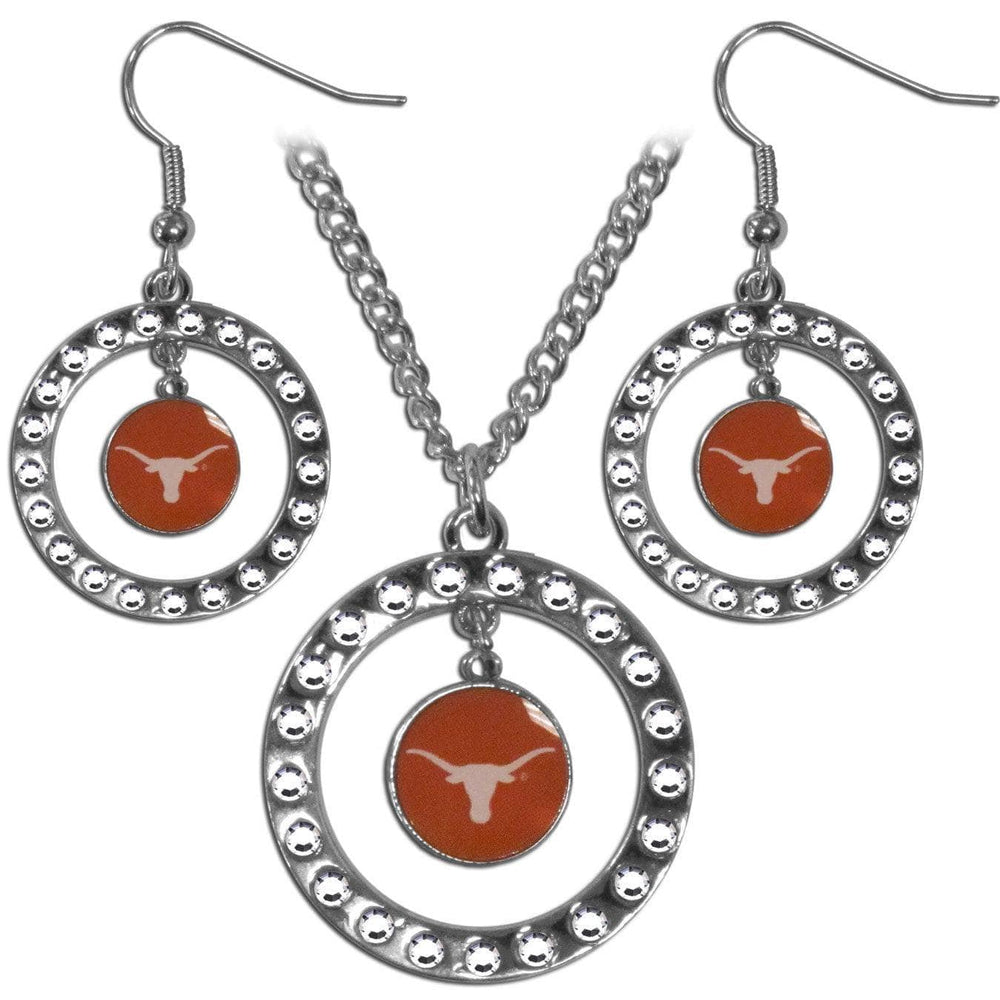 Texas Longhorns Rhinestone Hoop Jewelry Set - Siskiyou Buckle
