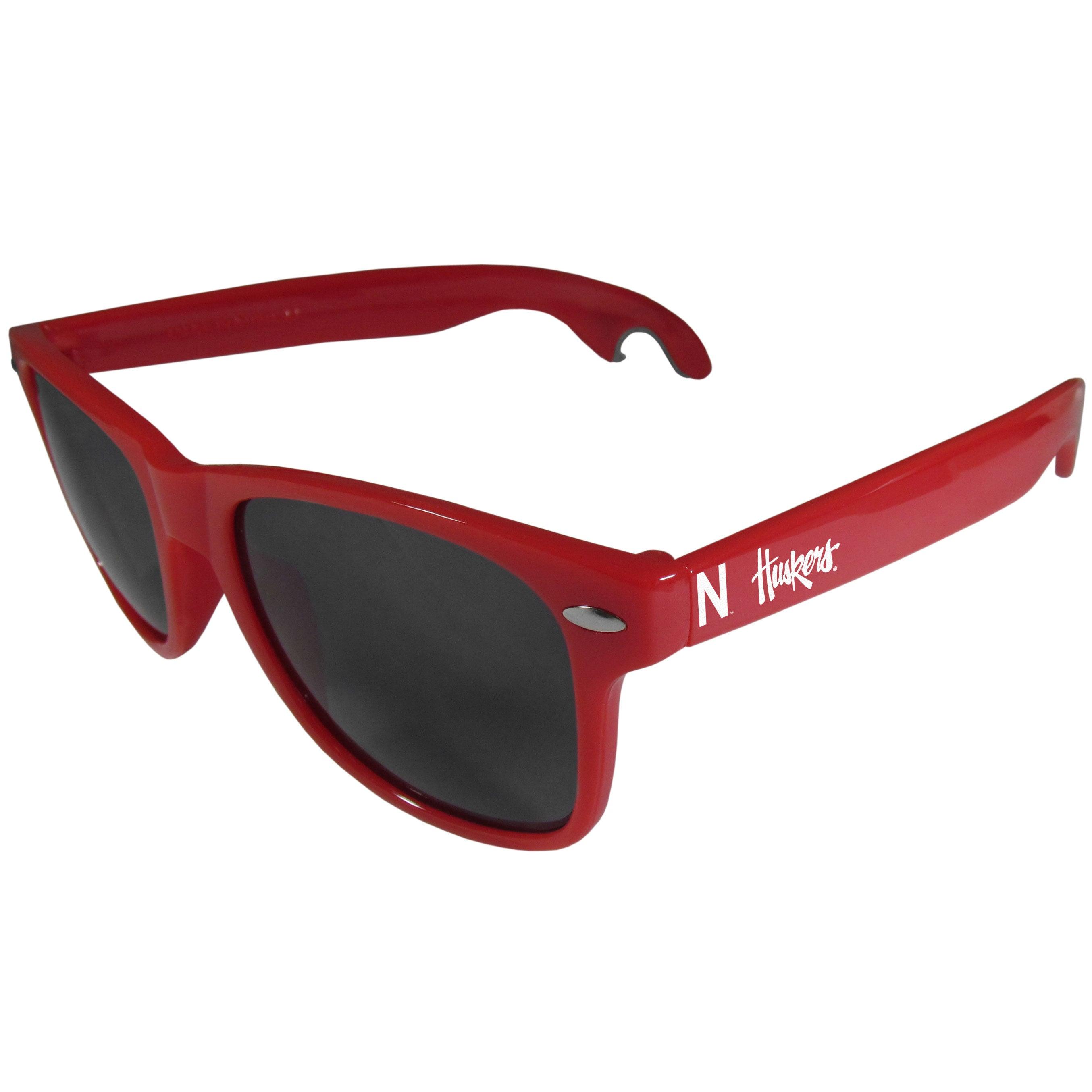 Nebraska Cornhuskers Beachfarer Bottle Opener Sunglasses, Red - Flyclothing LLC