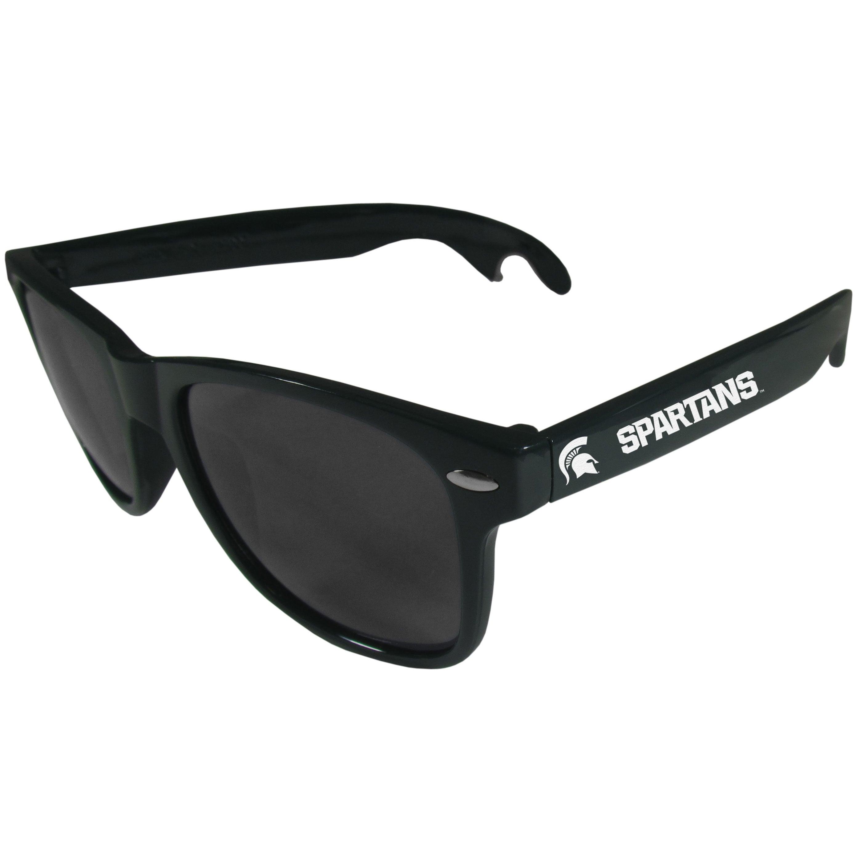 Michigan St. Spartans Beachfarer Bottle Opener Sunglasses, Dark Green - Flyclothing LLC