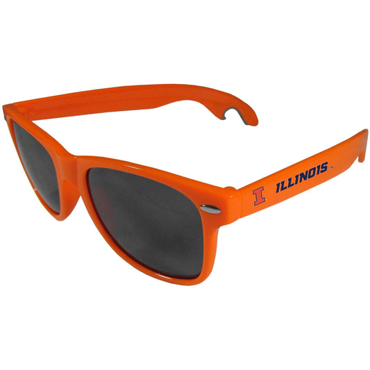 Illinois Fighting Illini Beachfarer Bottle Opener Sunglasses, Orange - Siskiyou Buckle