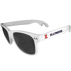 Illinois Fighting Illini Beachfarer Bottle Opener Sunglasses, White - Siskiyou Buckle