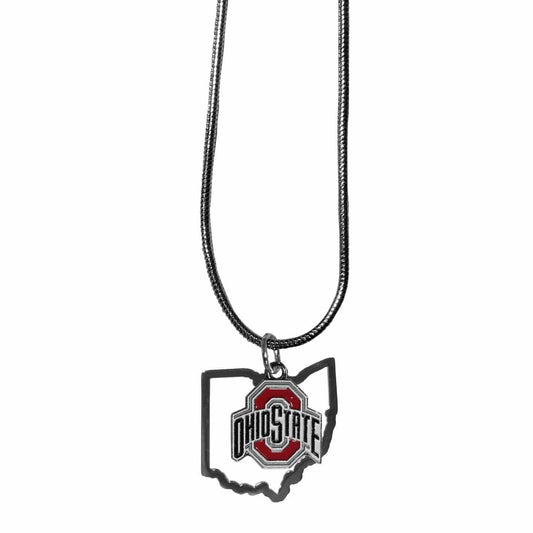 Ohio St. Buckeyes State Charm Necklace - Siskiyou Buckle