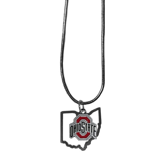 Ohio St. Buckeyes State Charm Necklace - Flyclothing LLC
