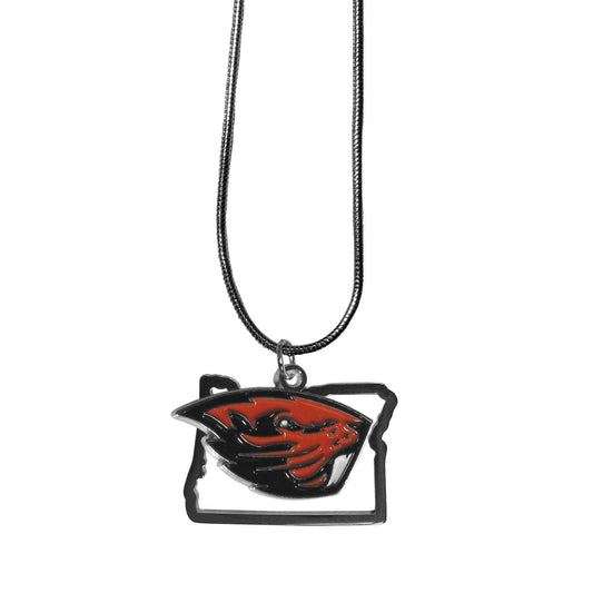 Oregon St. Beavers State Charm Necklace - Flyclothing LLC